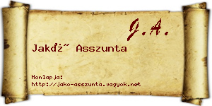 Jakó Asszunta névjegykártya